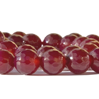 Bordeaux agat, facet rund, Ø10mm, streng.